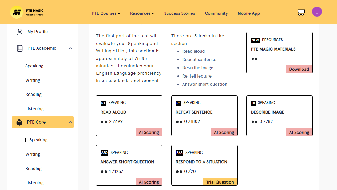 Both PTE Academic And PTE Core Available
