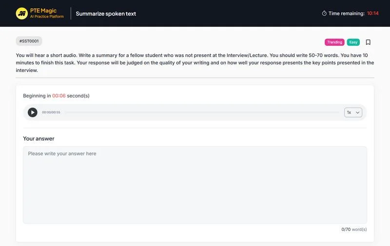 PTE Listening Section