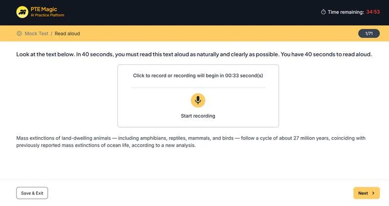 PTE Speaking Section