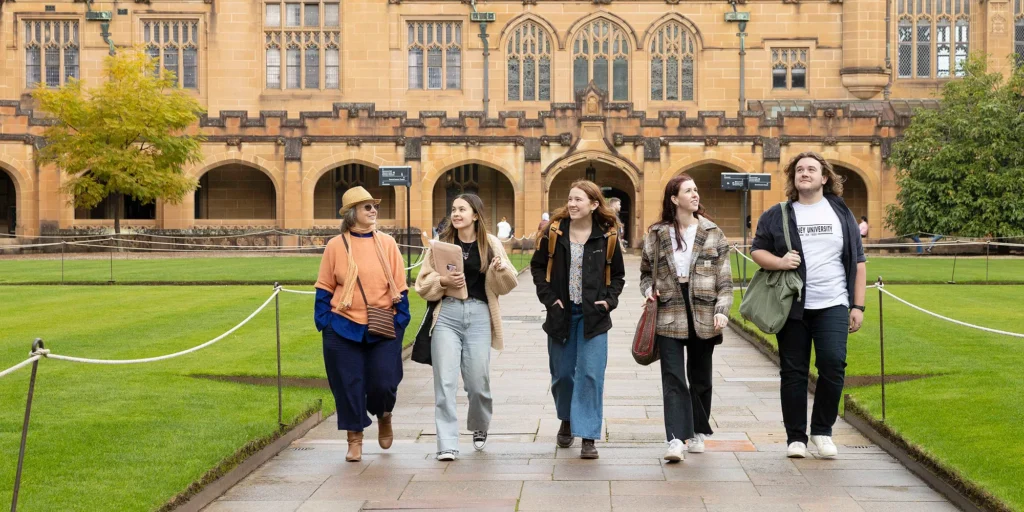 International students enjoying campus life in Australia