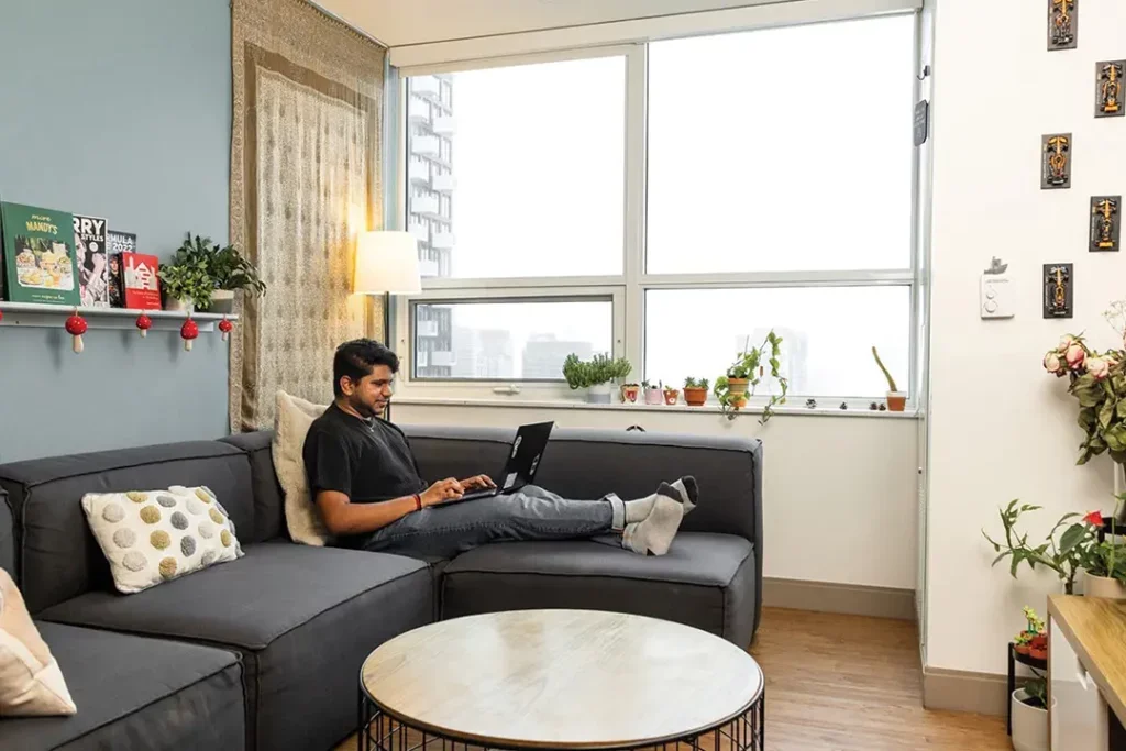 Interiors and living spaces of student accommodations