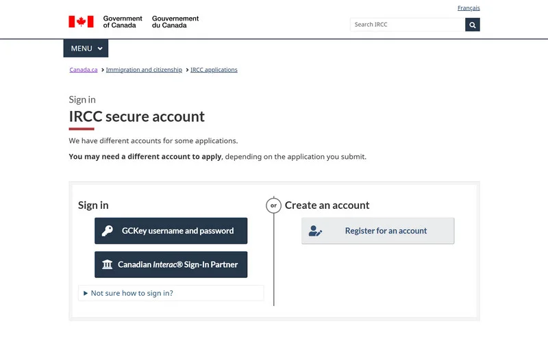 Log into your IRCC GCKey account to apply for a Canada PGWP