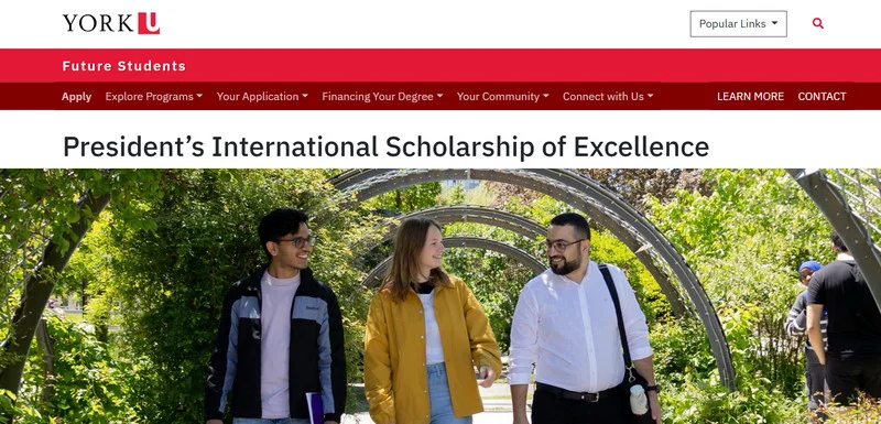 York President’s International Scholarship of Excellence
